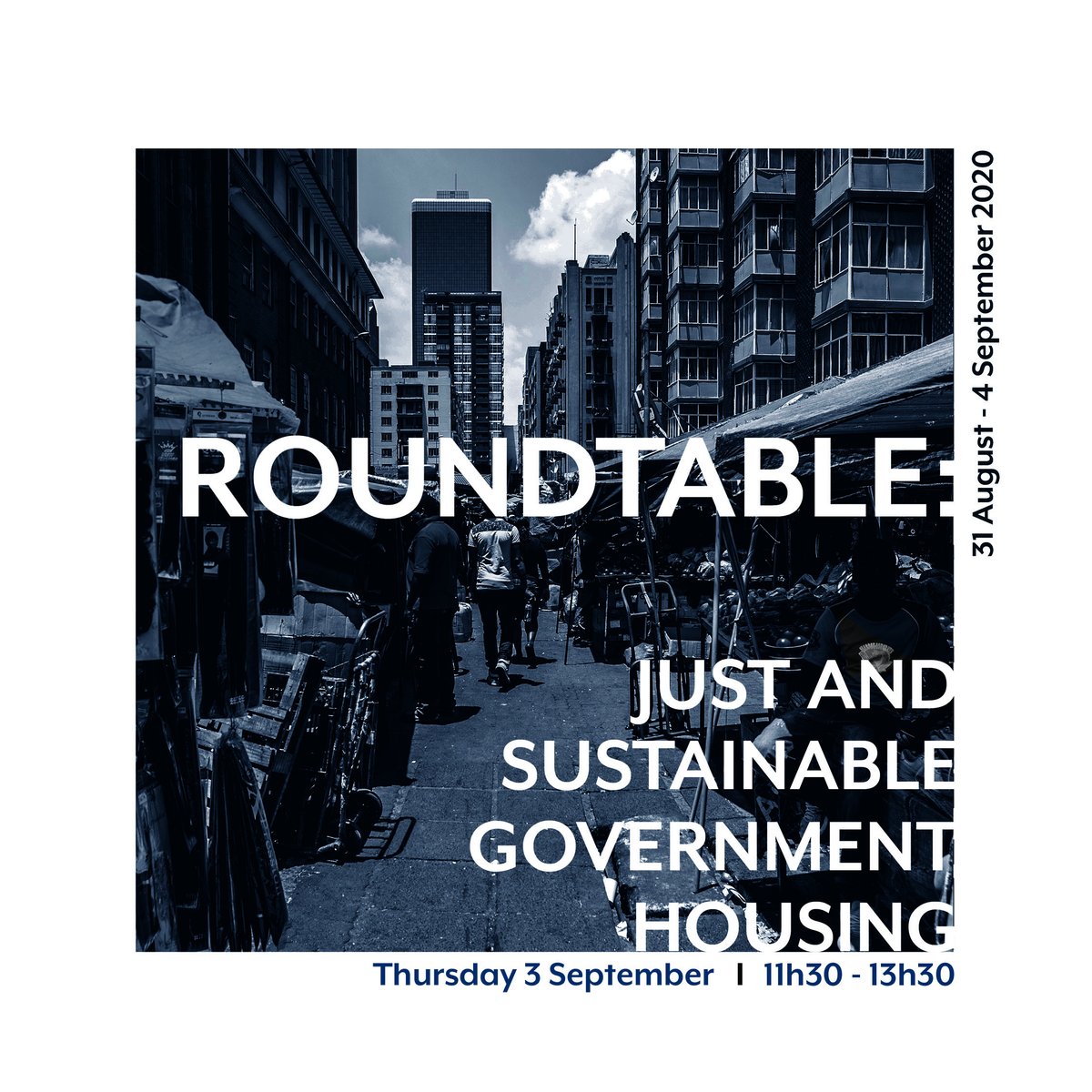 Next, join a panel of experts for a roundtable talking about #just and #sustainable government #housing. <a href="/GCR_Observatory/">GCRO</a> <a href="/christinafatti/">Christina Culwick Fatti</a>