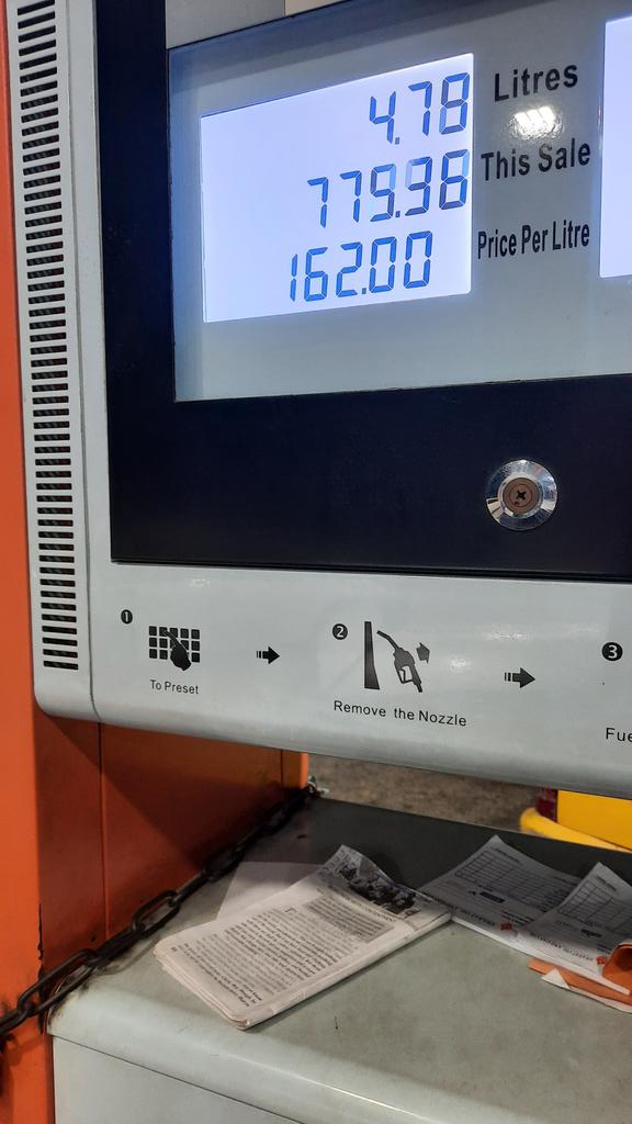 pshegs's tweet photo. I'd like to say a big thank you to President Buhari for the price reduction of fuel from 87 naira/litre to 162 naira/litre. 

I'm not the one with the problem in mathematics. https://t.co/WteLhU7jzv