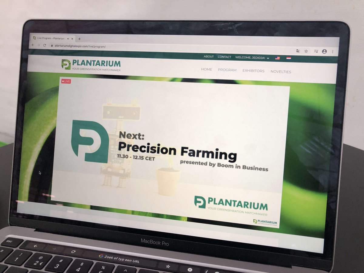 Next up: PRECISION FARMING. Hosted by Hein van Iersel (Boom in Business). Join the conversation at Plantariumdigitalexpo.com