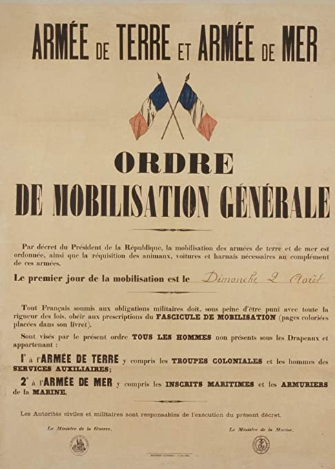 malheureusement le jour de la déclaration de guerre les élus français et allemands de l’aile opportunistes votent les crédits de guerre, décrètent l’union nationale et enfoncent l’Europe dans une guerre qui durera 4 ans et fera 10 millions de morts.