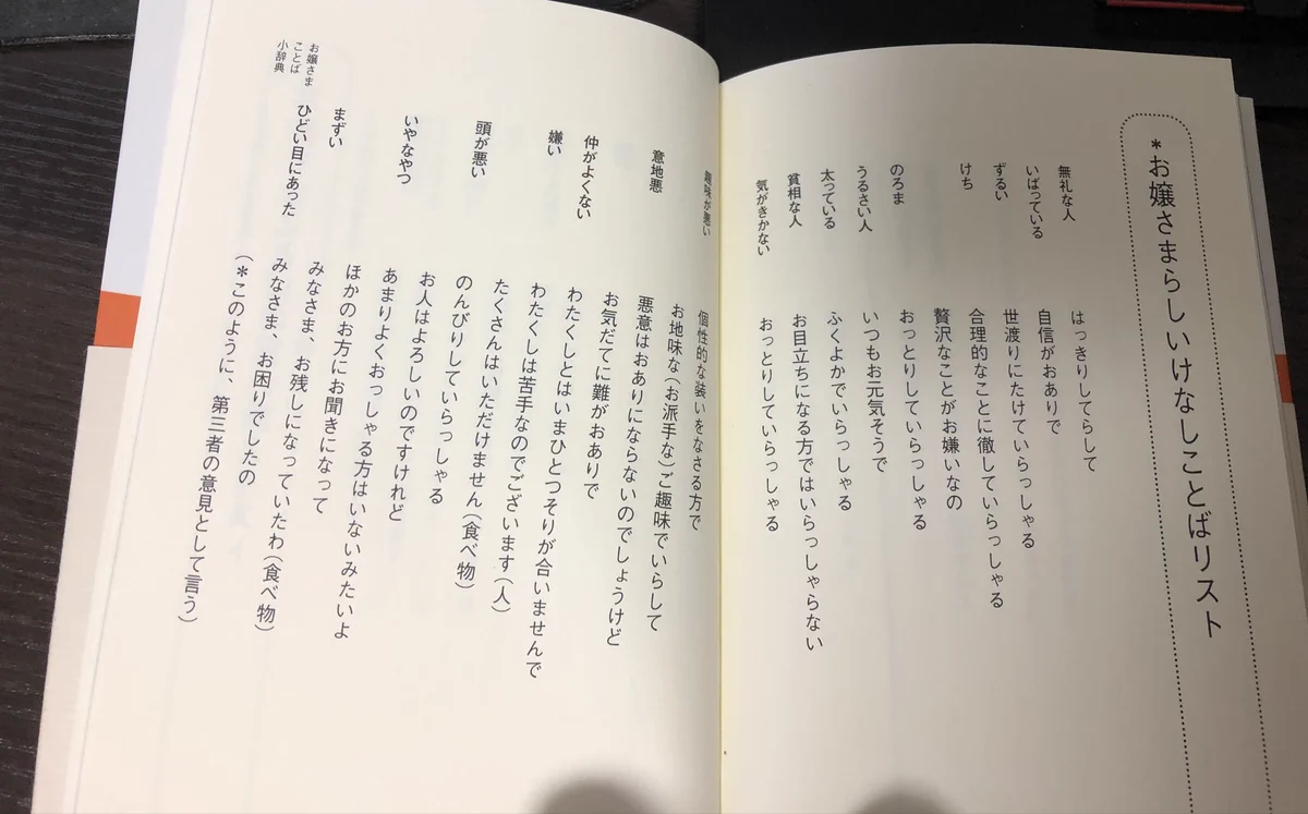 『お嬢さまことば速修講座』から役に立ちそうなページですわよ！お嬢さまらしいけなしことば！