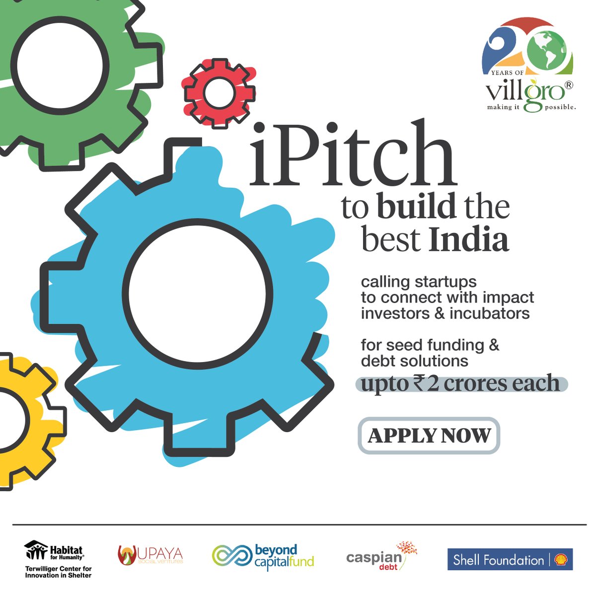 #iPitch 2020 is here! We are excited to partner with <a href="/Villgro/">Villgro</a> If you are a startup looking for seed
funding and debt solutions apply now: lnkd.in/geMGPma
#iPitch2020 #BuildtheBestIndia #startups #entrepreneurship