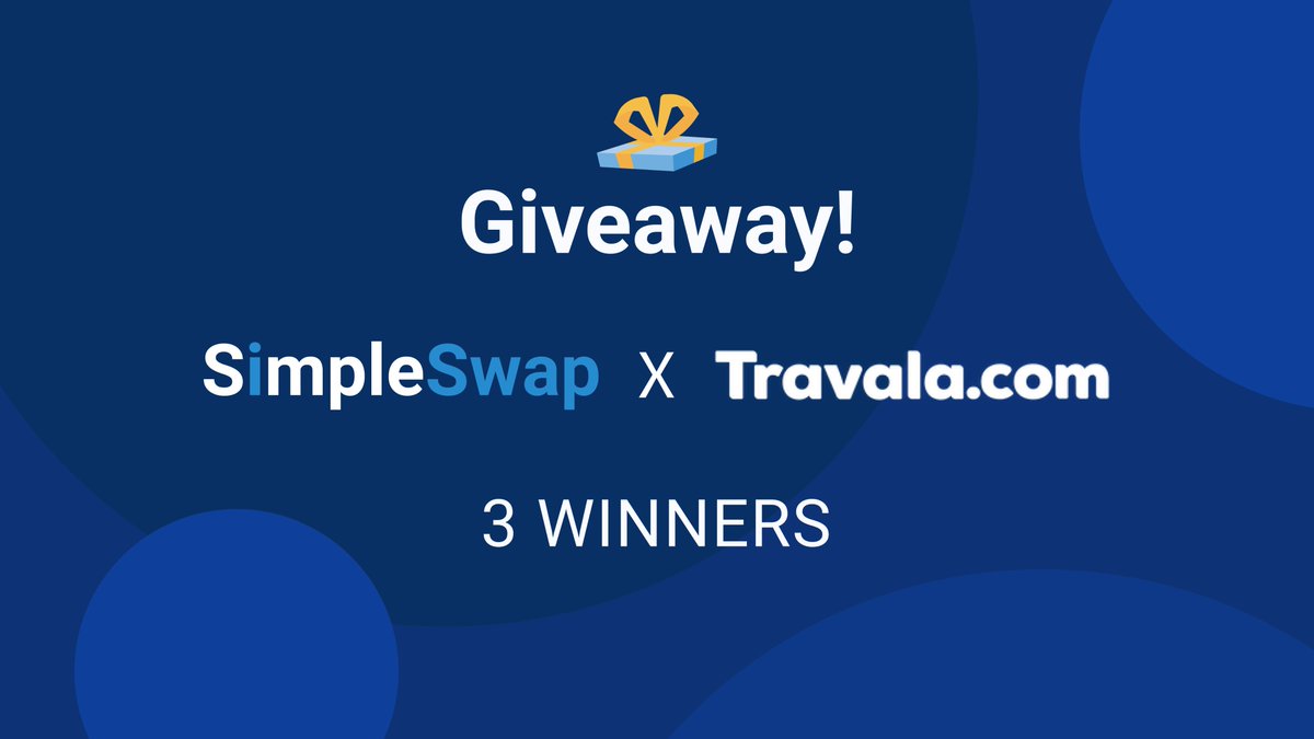 SimpleSwap_io's tweet photo. 🎊 Meet our new #GIVEAWAY together with $AVA! 🎊

✈️ Follow @SimpleSwap_io &amp; @travalacom
✈️ Like &amp; Retweet this post
✈️ Tag your #crypto friend in comments

We'll randomly pick 3 winners with the rewards $50, $30 &amp; $20 in #AVA on Tuesday next week 🎁

Good luck!🍀 https://t.co/VIu5mh1jER