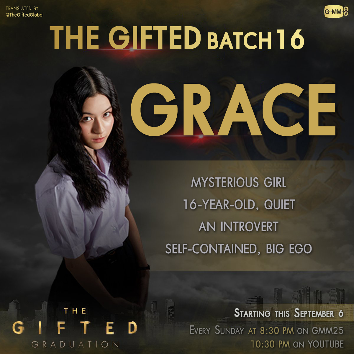 TheGiftedGlobal's tweet photo. เกรซ เด็กสาวท่าทางลึกลับ โลกส่วนตัวสูง
Grace, an introvert and mysterious girl

#TheGiftedGraduation

ทุกวันอาทิตย์ เริ่มตอนแรก 6 กันยายนนี้
Every Sunday, starting this September 6
20:30 น.｜8:30 PM - #GMM25

#GMMTV #ภาพดีทวีสุข https://t.co/RwVFokXjGP