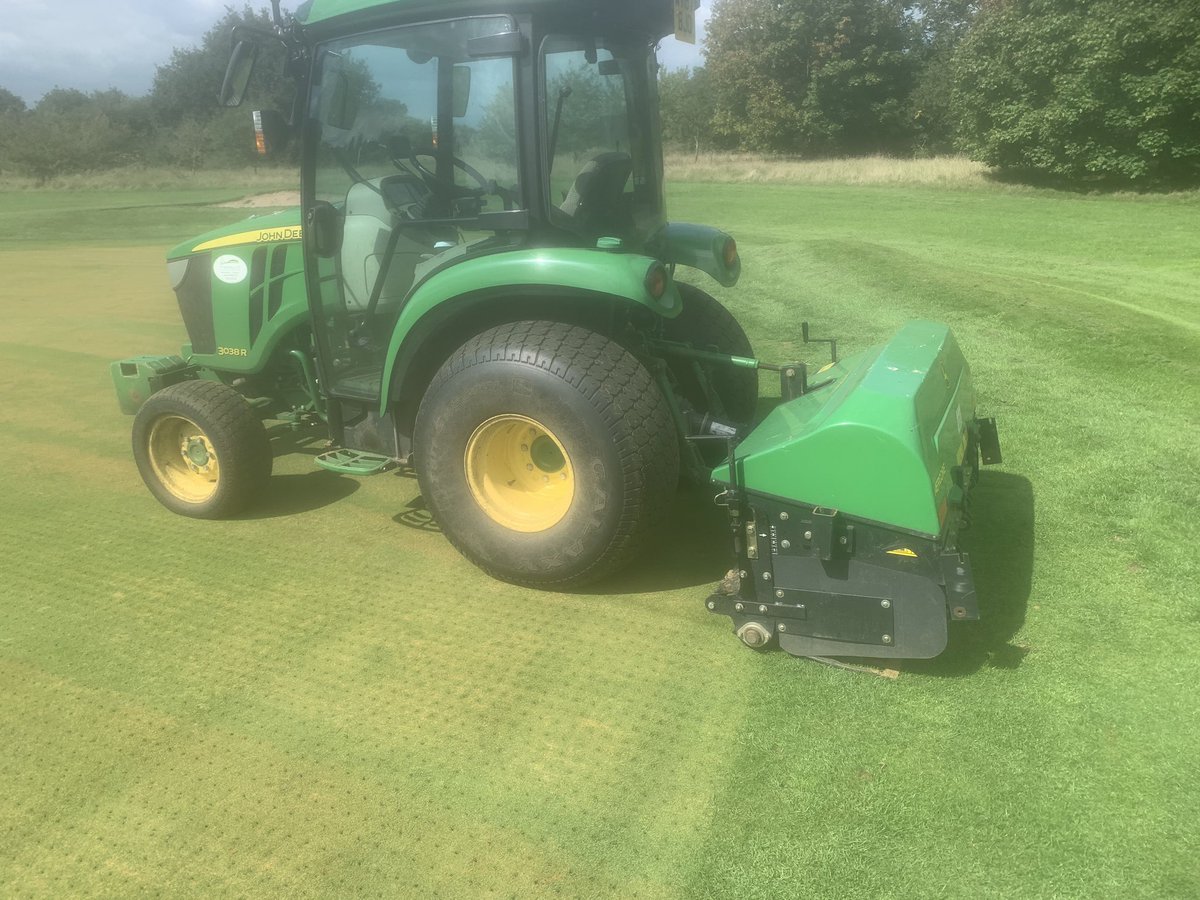 RSGroundcare's tweet photo. Aeration today @BrandonWoodGolf https://t.co/7FUJkDQCSo