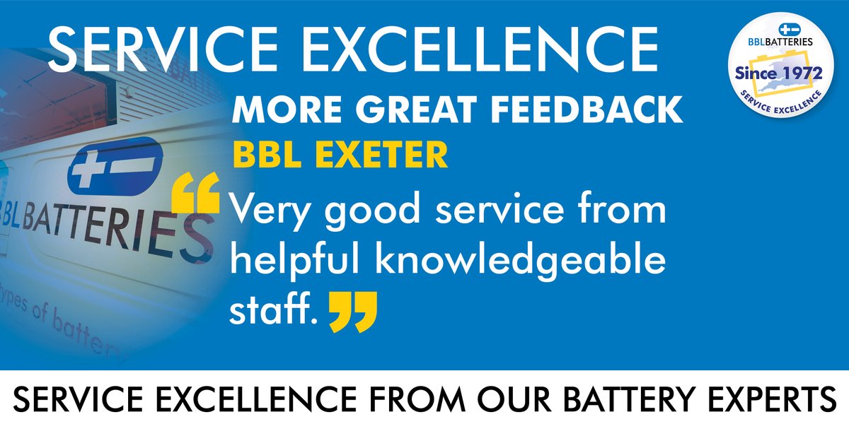 bblbatteries's tweet photo. Some more great feedback, again from our website - https://t.co/5nFNGvZqBb - We strive to offer THE VERY BEST ADVICE, SERVICE EXCELLENCE, PREMIUM QUALITY PRODUCTS &amp; EXCEPTIONAL VALUE. Call 01392 254 418

#BBLBatteries #BBLExeter #ServiceExcellence #AVON #Yuasa #Lifos #Durite https://t.co/pUyVUKPUwQ