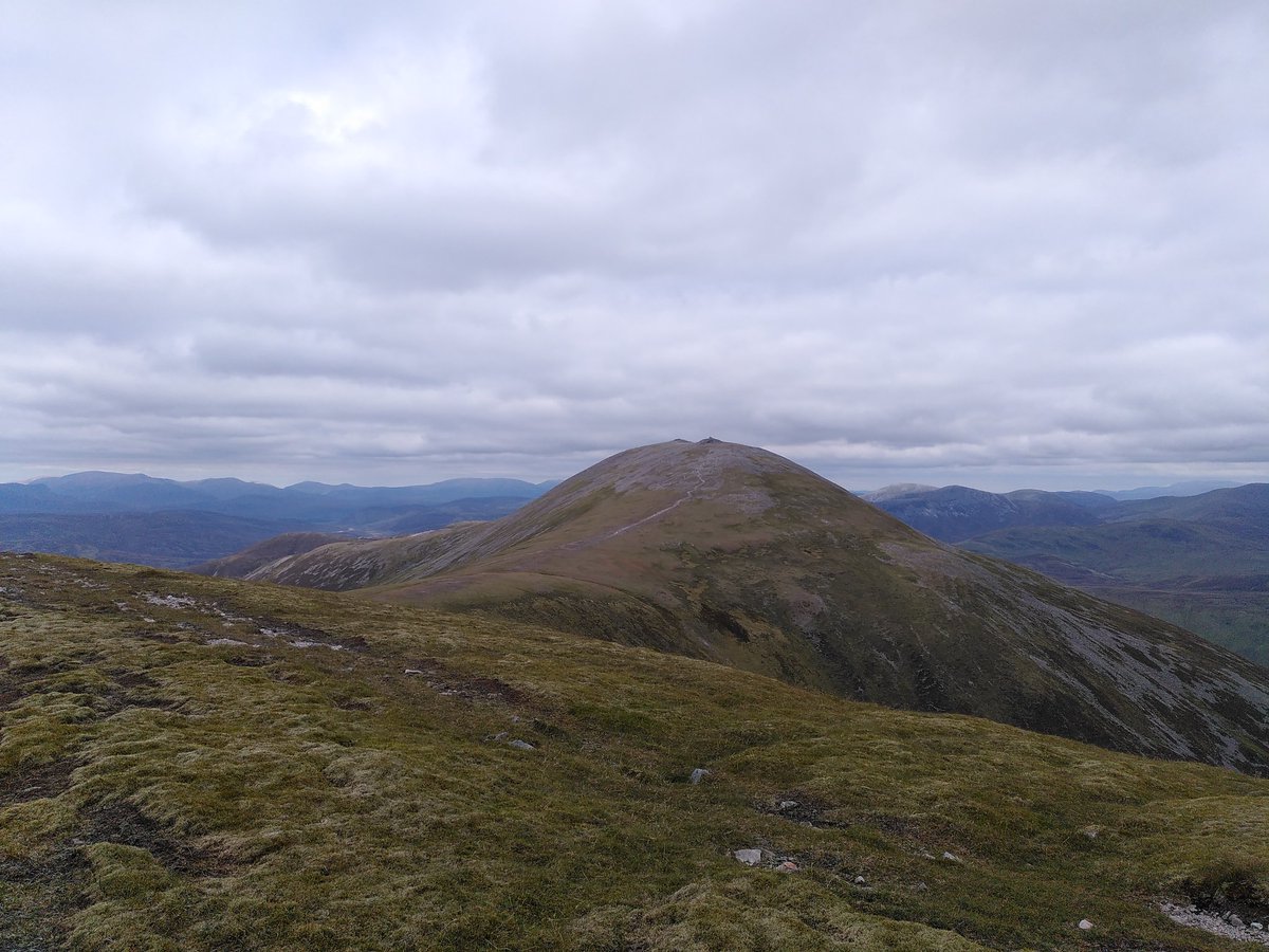 Last for this thread, some photos of the three Munros from the Munro top of Airgiod Bheinn (which to my mind has a case to be an actual Munro), then a photo from that top, and then looking up it from the base. That concludes my Beinn a' Ghlo show.