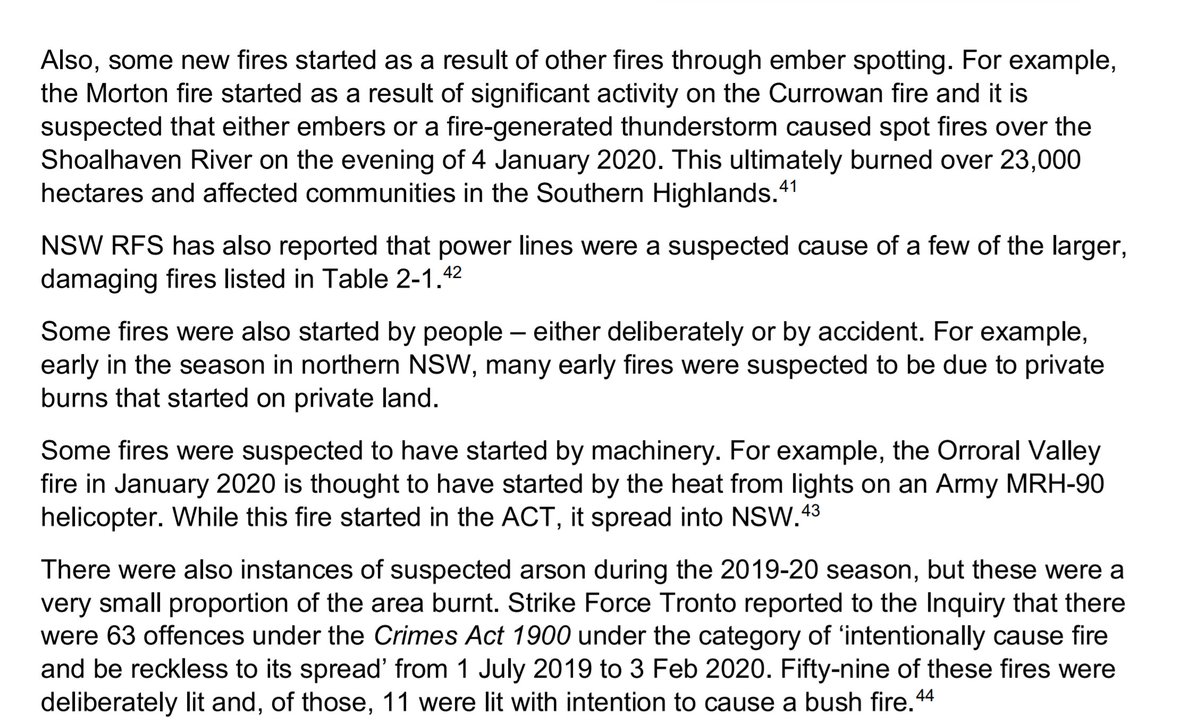 Via  @ozjimbob: NSW bushfire inquiry found *no* major fire started by arsonists (a right-wing meme created by News Corp / Ch7, then spread on social)11 of 11,774 total fires (inc small ones) were lit w/ intention to cause a bushfire. 0.09% (!!!) https://www.dpc.nsw.gov.au/assets/dpc-nsw-gov-au/publications/NSW-Bushfire-Inquiry-1630/Final-Report-of-the-NSW-Bushfire-Inquiry.pdf#page=54