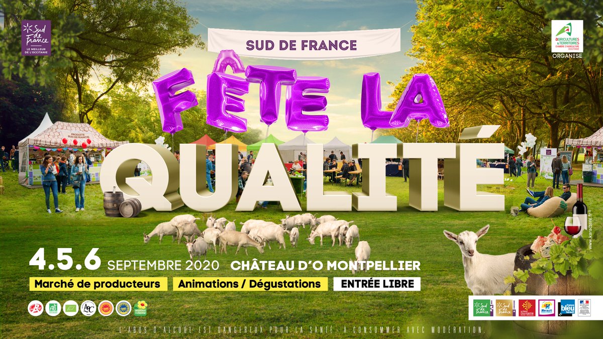 J-3 avant <a href="/suddefrance/">Occitanie - Sud de France</a> fête la Qualité à #Montpellier 😍

Du 4 au 6 sept., découvrez et savourez la diversité des produits d'<a href="/Occitanie/">Région Occitanie</a> 🍴🍷🌞

100% des producteurs #SuddeFrance : vins, fromages, viandes, huîtres, fruits &amp; légumes, miel ou foie gras... de quoi se régaler ! 😋