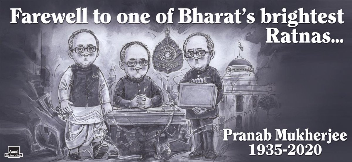 #Amul Topical: Tribute to a great politician, President and a statesman.
