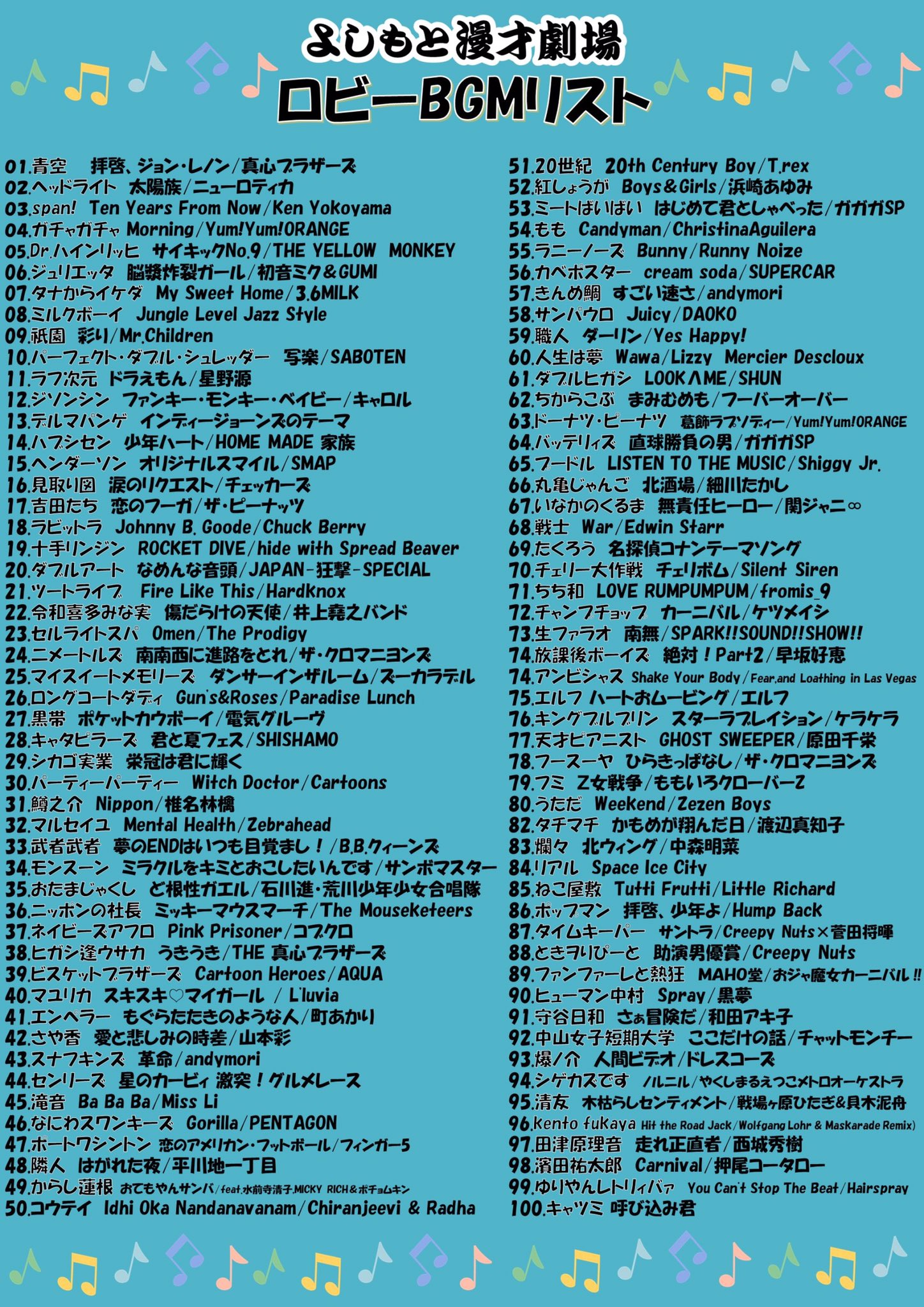 よしもと漫才劇場 ロビーbgm更新 本日より ロビーで流れている所属芸人の 出囃子bgmが新しくなりました 気になる芸人さんの出囃子をチェックしてみてください よしもと漫才劇場 ロビーbgm更新 本日より ロビーで流れている所属芸人の 出囃子bgmが新しくなりました 気になる芸人さんの出囃子をチェックしてみてください
