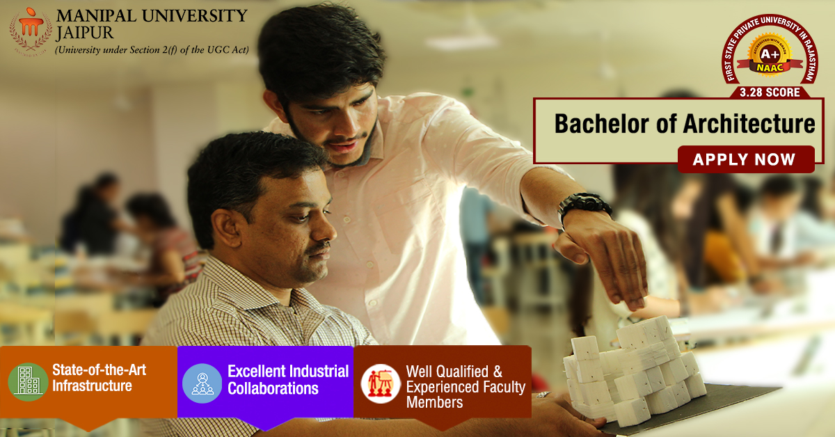 Jaipur_Manipal's tweet image. School of Architecture &amp;amp; Design (SA&amp;amp;D), @Jaipur_Manipal (#MUJ) offers #BachelorofArchitecture (#BArch) program.  

To apply, or for any other information, please visit manipaljaipur.in

#Architecture #MArch #LandscapeArchitecture