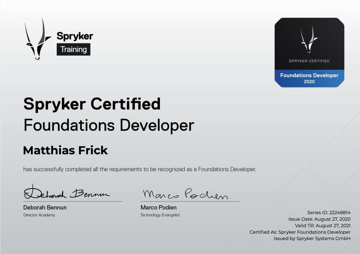 It's done 😃. 

I am now a certified Spryker Foundations Developer 🥳. 

Interested in the Spryker Commerce OS? Lets get in touch @antiloopgmbh #spryker #b2bcommerce #Commerce