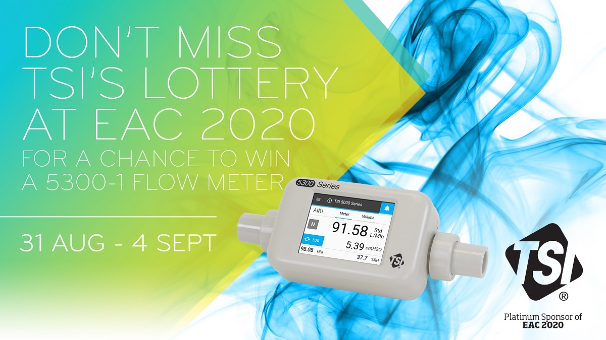 TSIIncorporated's tweet photo. Are you part of #EAC2020, the European Aerosol Conference? Visit TSI's virtual booth at https://t.co/u0E51Epm0X for fun activities and a chance to win a TSI flow meter 5300-1, from our newest generation of flow meters. #GoEAC2020 https://t.co/Qx5xJWxZyQ