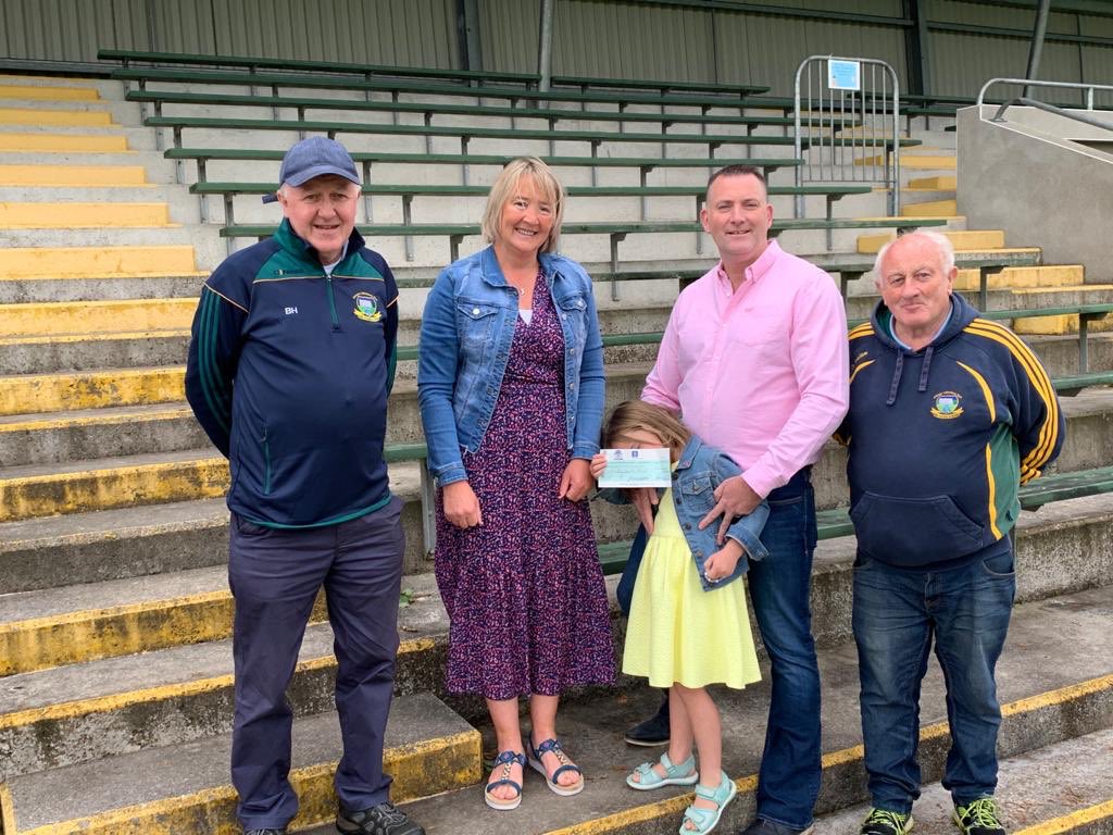 Congratulations to the club Lotto jackpot winners who won €7000 in the draw on August 17 - Brian, Teresa and Doireain.