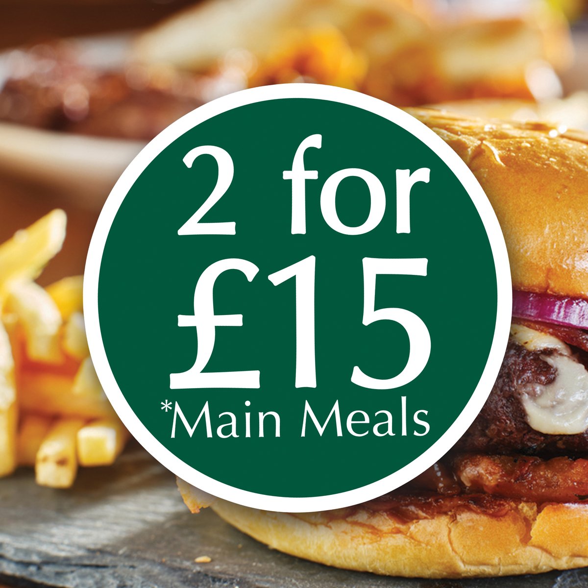 Treat yourself and a friend to a main meal at The Terrace Coffee Shop on a Monday, Tuesday or Wednesday and enjoy our 2 for £15 on main meals offer.
 *Offer applies to items listed under Main Meals on the menu only