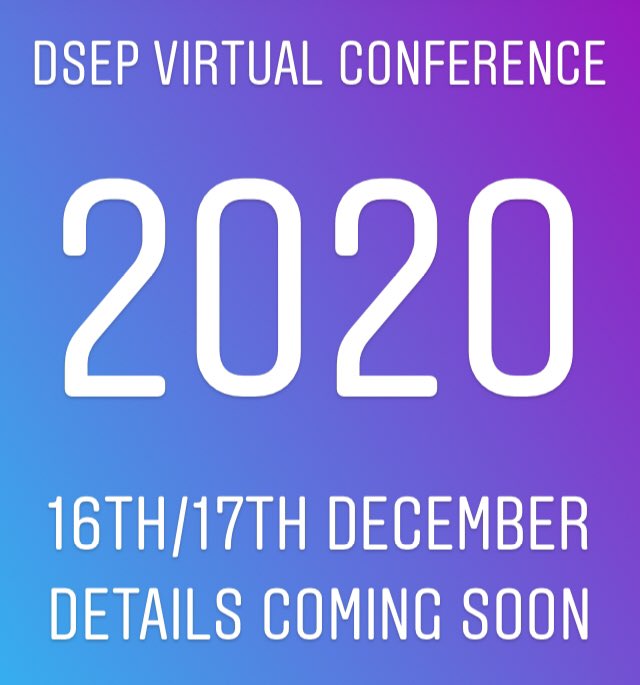 The DSEP conference will be virtual this year presenting some exciting new opportunities ... watch this space #dsepconf