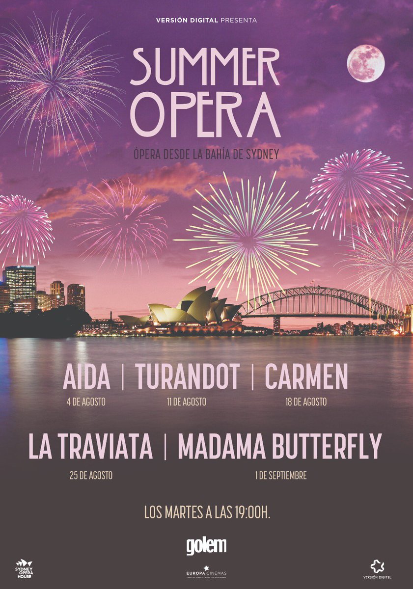 GolemMadrid's tweet image. Hoy  #SummerOpera 
Desde la Bahía de Sidney a #GolemMadrid
Llega #MadamaButerfly !

#QueNoTeLoCuenten 
#NosVemosEnElCINE