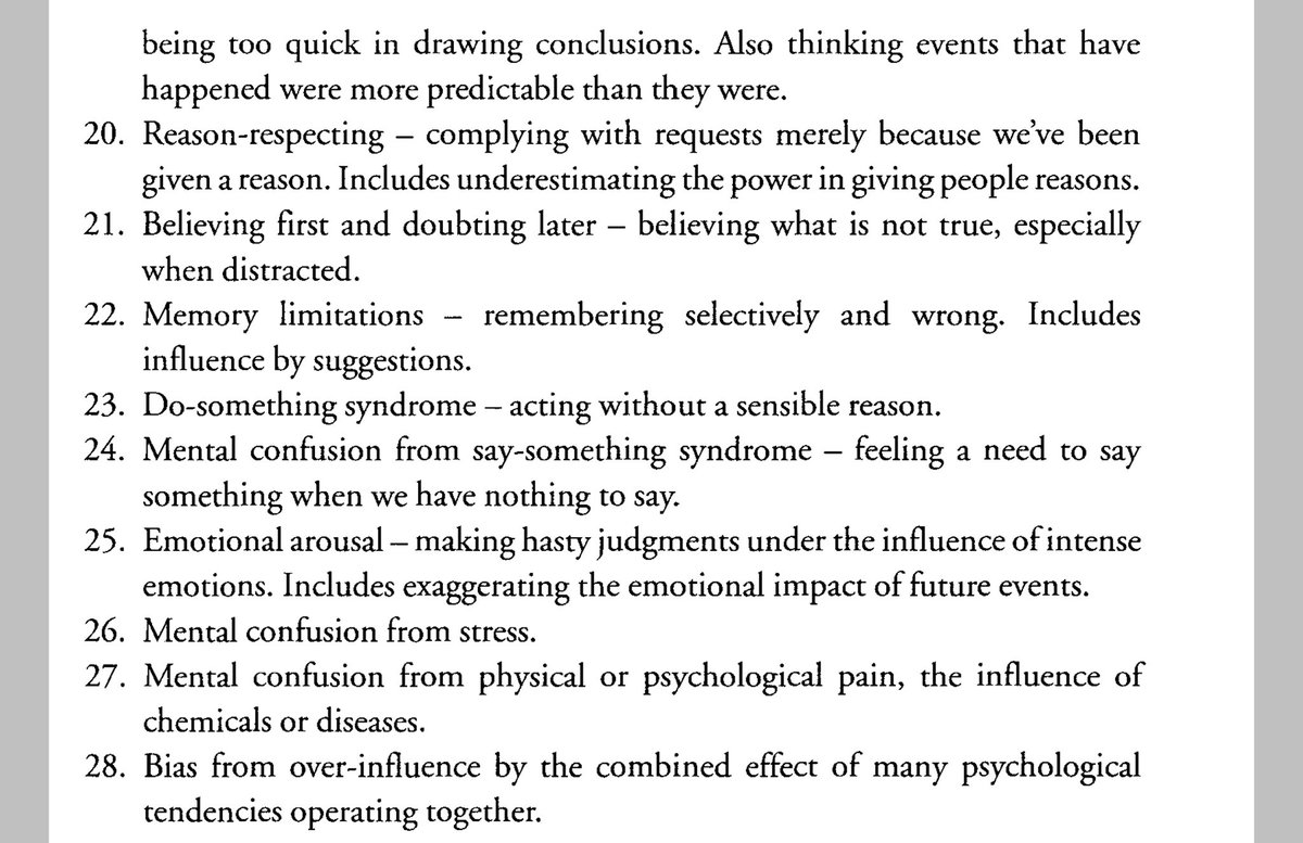 SMBfunda's tweet image. The #28Biases ...that mess with our mind. #System1 thinking prevails over #System 2 thinking. #Senses/Mind prevails over #intellect