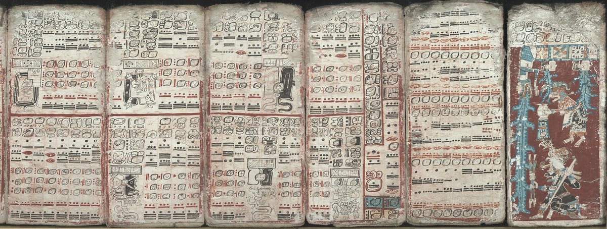 The Dresden Codex is 1 of ~4 surviving Maya books: 4 books left from an entire literate culture. It's so beautiful that I cried seeing it in person. It was seriously damaged in WWII (bombing of Dresden). Wouldn't have happened if it was in Central America.  https://en.wikipedia.org/wiki/Dresden_Codex