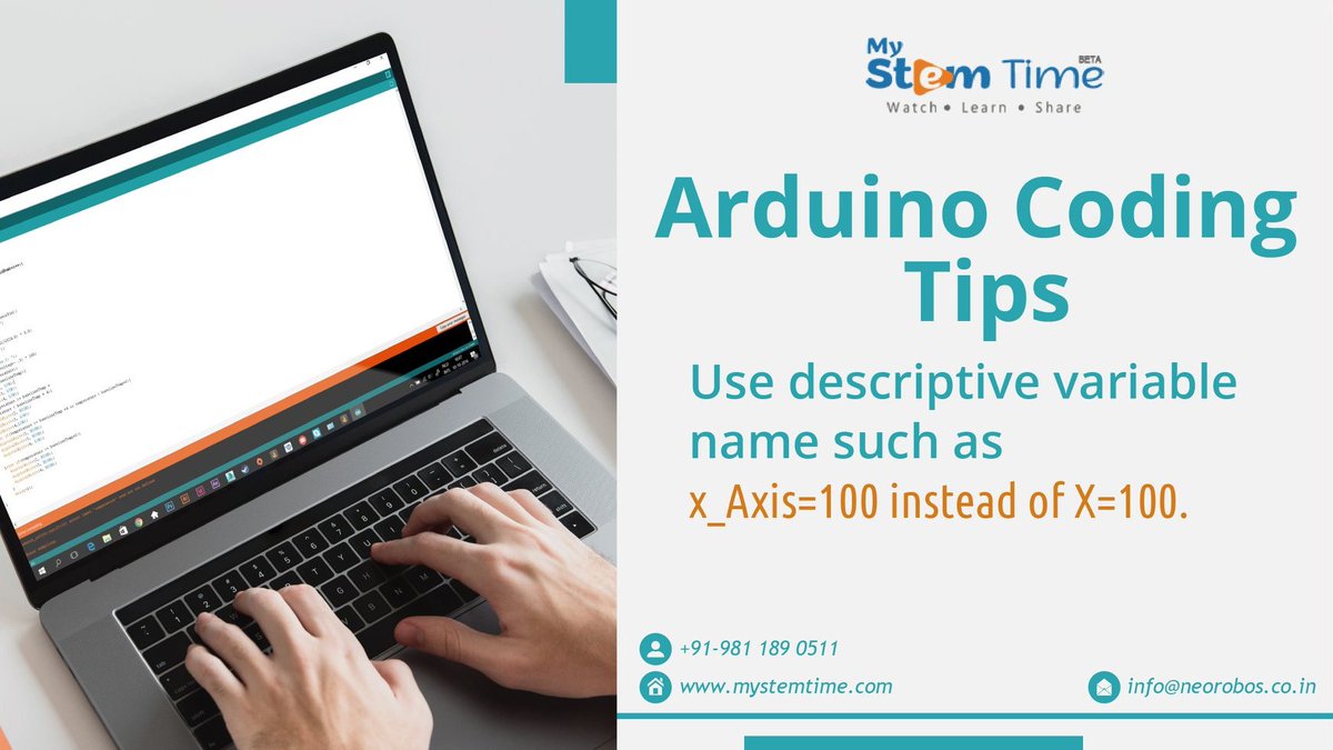 my_stem's tweet image. Non-descriptive variable names are ambiguous and do not tell about their role in the code. You can even create more descriptive names, such as button_led_on_off_Pin that clearly mentions it is related to the functioning of the #LEDButton.
#MyStemTime #TuesdayMotivation