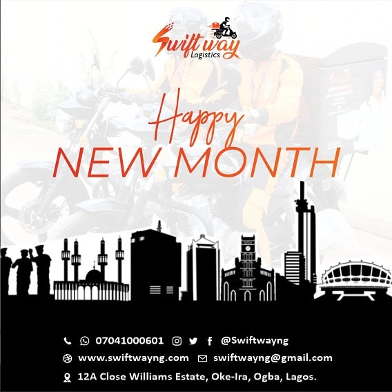 SwiftwayNg's tweet image. Happy New Month!!!

Are you ready for a new experience in terms of last-mile delivery?

#SwiftwayIsHere to give you a better experience.

Send in your orders let&apos;s take the stress off you and get your deliveries done quickly.

#SwiftwayNG #SwiftwayLogistics #Logistics #Delivery