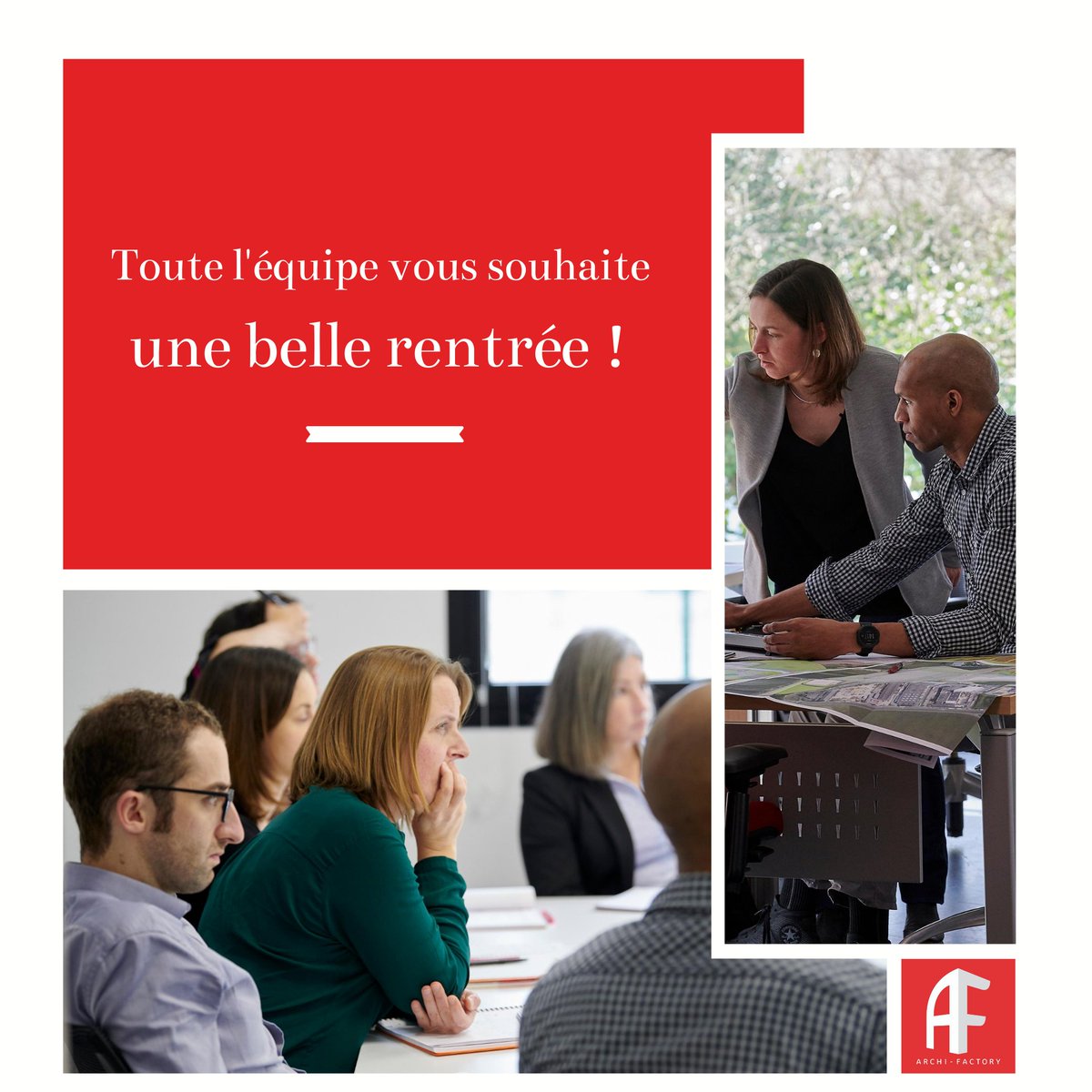 _archifactory_'s tweet photo. ARCHI-FACTORY vous souhaite une belle rentrée ! 
Toute l'équipe est mobilisée sur l'ensemble de vos projets. 

Une question ? Un besoin ? Contactez-nous ! 
👉 https://t.co/6ljfXXCbPF

#archifactory #af #agence #architecte #architecture #conception #paysdelorient #bretagne #paris https://t.co/GOcG6ZpohK