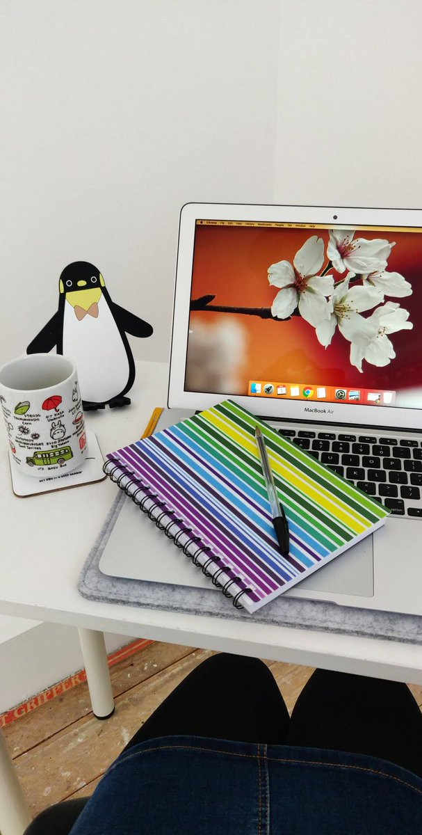 Ready for #SocialDay20 

✅ Cup of tea
✅ Rainbow notepad &amp; pen 
✅ Slipper socks *As my #HomeOffice has no carpet (Yet!)

All set for an exciting first day back #WFH since march 😃
