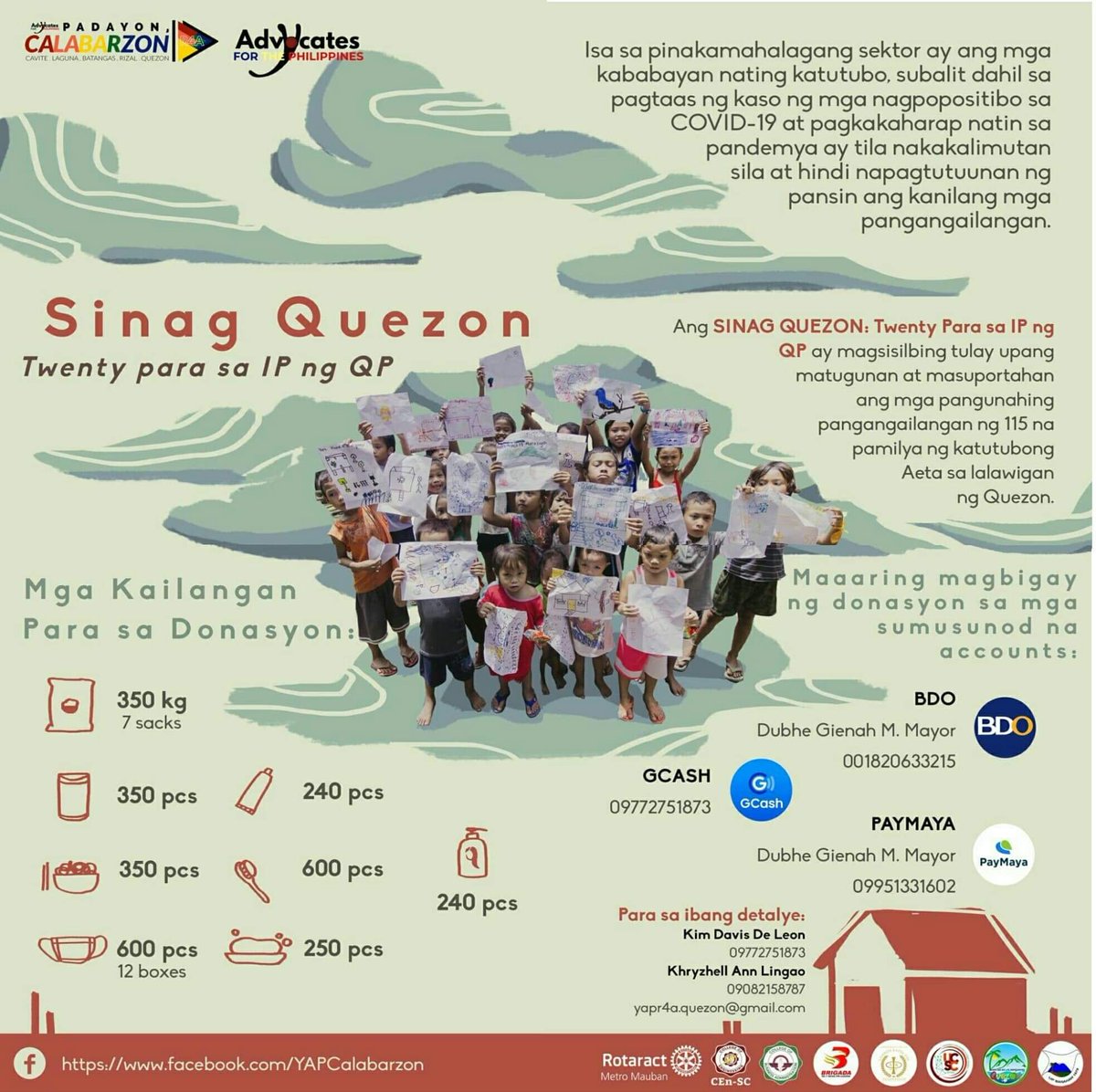 _ProjectKalinga's tweet photo. DONATE! DONATE!

Saan aabot ang 20 pesos mo?

Ang YAPR4 Quezon ay may donation drive para sa mga Aeta! Sa halagang 20 pesos ay maari kang makatulong sa kanila! https://t.co/IxcYw4uMay