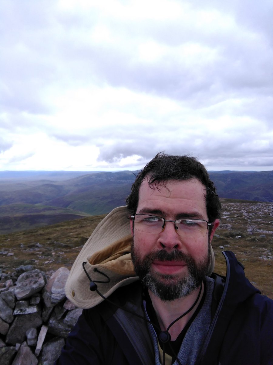 Further photos from my Beinn a' Ghlo outing then. Here is Carn Liath, in the approach (alas this was the best of the weather), me at the mullach, and then a couple looking to then back at the bealach between it and Braigh Coire Chruinn-bhalgain.