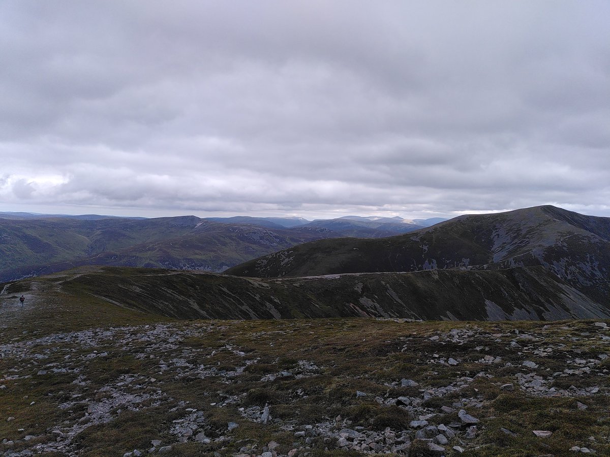 Further photos from my Beinn a' Ghlo outing then. Here is Carn Liath, in the approach (alas this was the best of the weather), me at the mullach, and then a couple looking to then back at the bealach between it and Braigh Coire Chruinn-bhalgain.