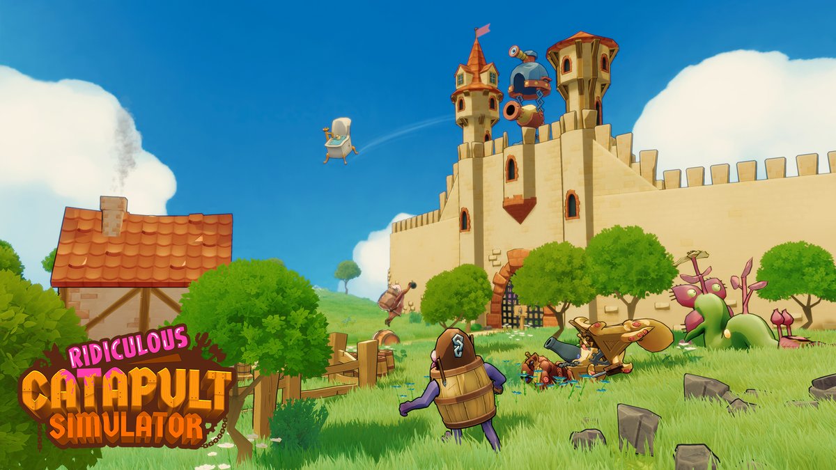 CatapultSim's tweet photo. I said take a bath, not THROW a bath.

#screenshotsaturday #arcade #simulator #funny #videogames https://t.co/J1tTpSVTVU