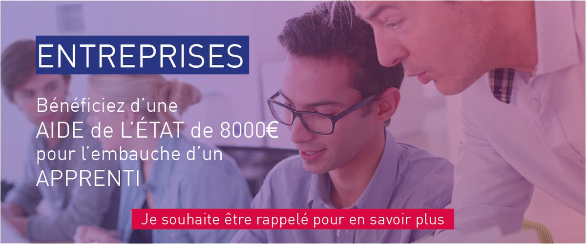 🔷#ENTREPRISES🔷
L'Etat dote les entreprises d'une aide exceptionnelle de 8000€ pour chaque contrat d'apprentissage jusqu'à Bac +5.
<a href="/CCILYONMETRO/">CCI LYON METROPOLE</a> 
Toutes les infos ▶️ eklya.fr/eklya-reseaux-…