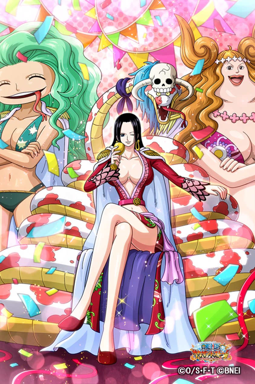 One Piece サウザンドストーム ハッピーバースデー ハンコック 本日は ハンコック の誕生日 おめでとうございます ハンコックの誕生日を記念して特別な 5シーンカードをプレゼント ログインしてお受け取りください サウスト ワンピース