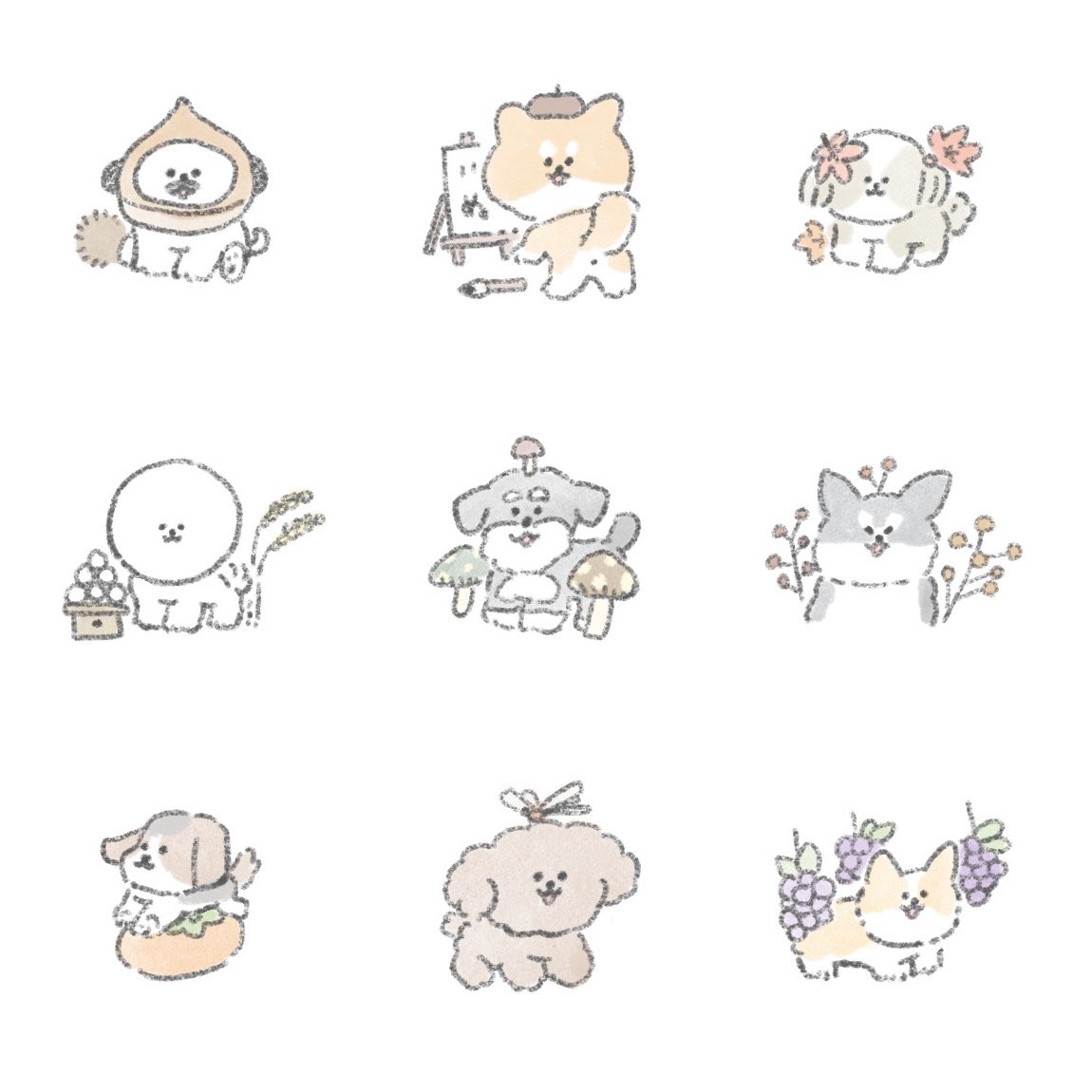 じゅん على تويتر 秋なおいぬたち フリーアイコンを描きました アイコンなどにお使いください