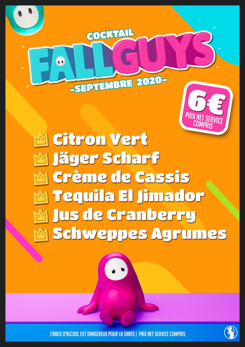 🍹 Voici le cocktail du mois de Septembre ! 🍹 

🔸 Citron Vert
🔸 <a href="/JagermeisterFR/">Jägermeister France</a> Scharf
🔸 Crème de Cassis
🔸 <a href="/ElJimador/">el Jimador Tequila</a> Tequila
🔸 Jus de Cranberry Granini
🔸 Schweppes Agrumes

*L'abus d'alcool est dangereux pour la santé.