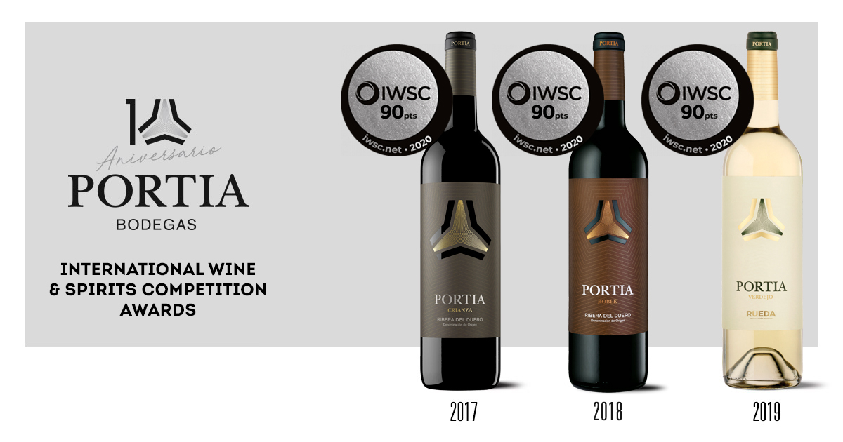 No podemos estar más orgullosos 😊 ¡Nuevas puntuaciones para nuestros vinos! Esta vez en <a href="/theIWSC/">IWSC - International Wine & Spirit Competition</a>  90 puntos para nuestro Portia Crianza, Portia Roble y Portia Verdejo. ¡Muchas gracias!