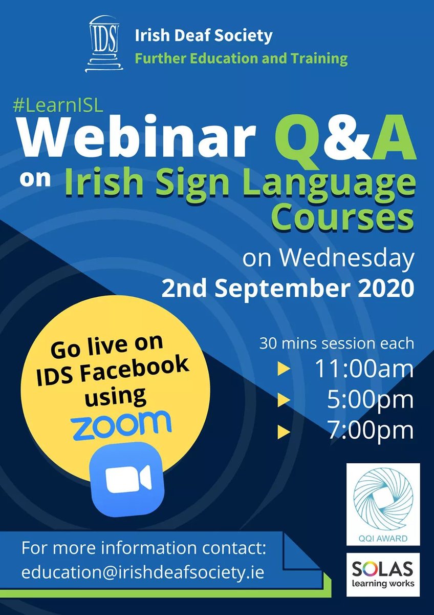 RehabGroup's tweet image. Check out these upcoming #IrishSignLanguage sessions, organised by the @IrishDeafSoc. These 30 minute sessions will give people a chance to #learnISL, Ireland&apos;s 3rd official language, and help create a more #inclusive society.