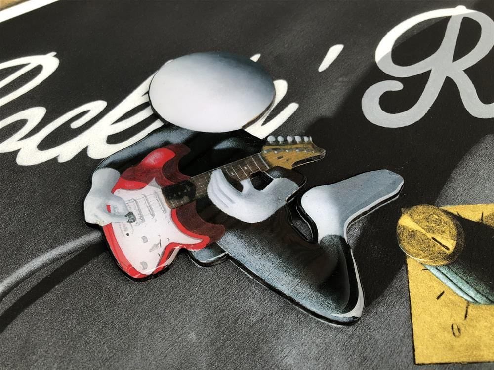 bucksfineart's tweet image. Rocking into the working week with Mark Grieves. Click to view Mark’s current collection: bucksfineart.com/artists/498/c/… #rocknroll #3delement #limitededitionprint #availablenow