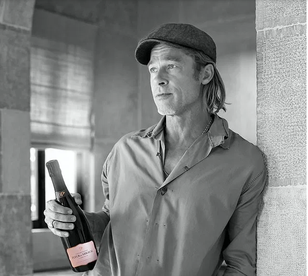 subirch's tweet photo. Brad Pitt is launching a premium rosé champagne ‘Fleur de Miraval’, made with Champagne grower Rodolphe Péters at US$390 a bottle. Enough already. https://t.co/sm9SPXFm7y