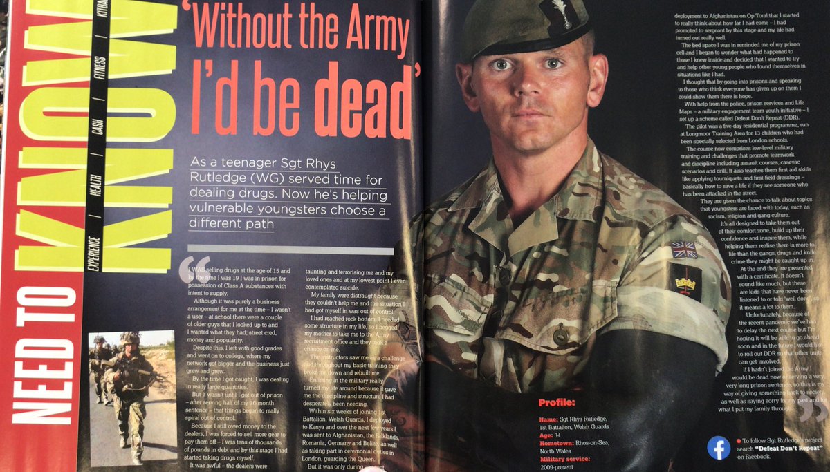 Great read in @soldiermagazine from @RhysDDR. Everyone deserves a second chance 👍🏼 @WelshGuards @RSM_WG #DefeatDontRepeat