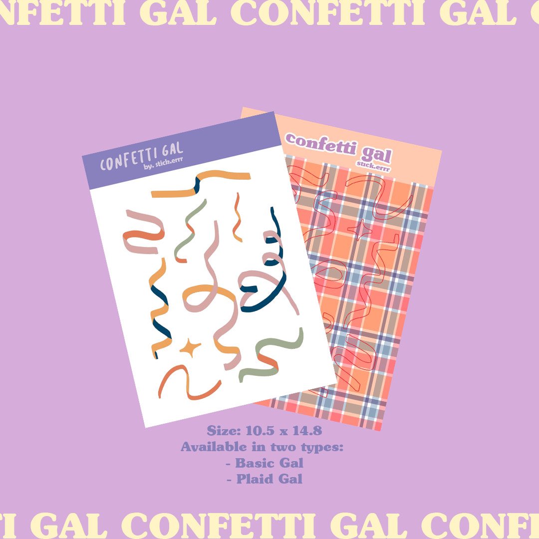 1. Confetti Gal• Rp. 11.000/pcComes in basic confetti and plaid confetti!