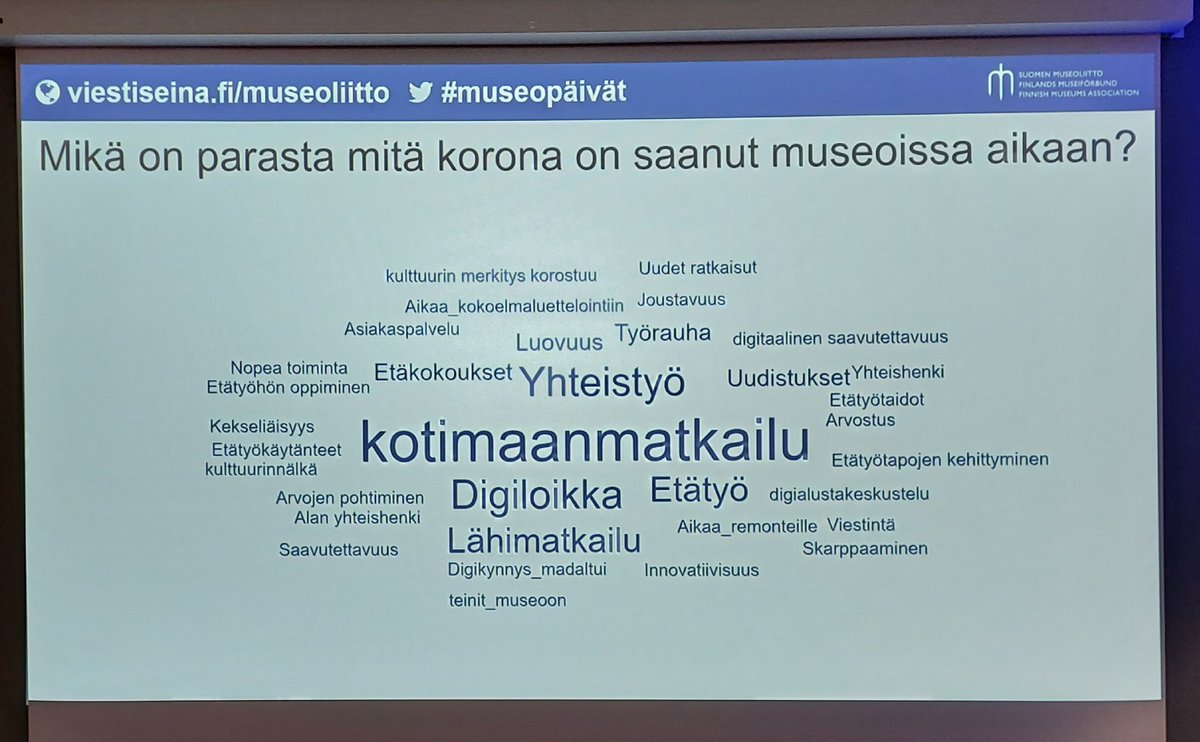 #museopäivät koolla Helsingissä: #korona saanut aikaan myös hyvää!