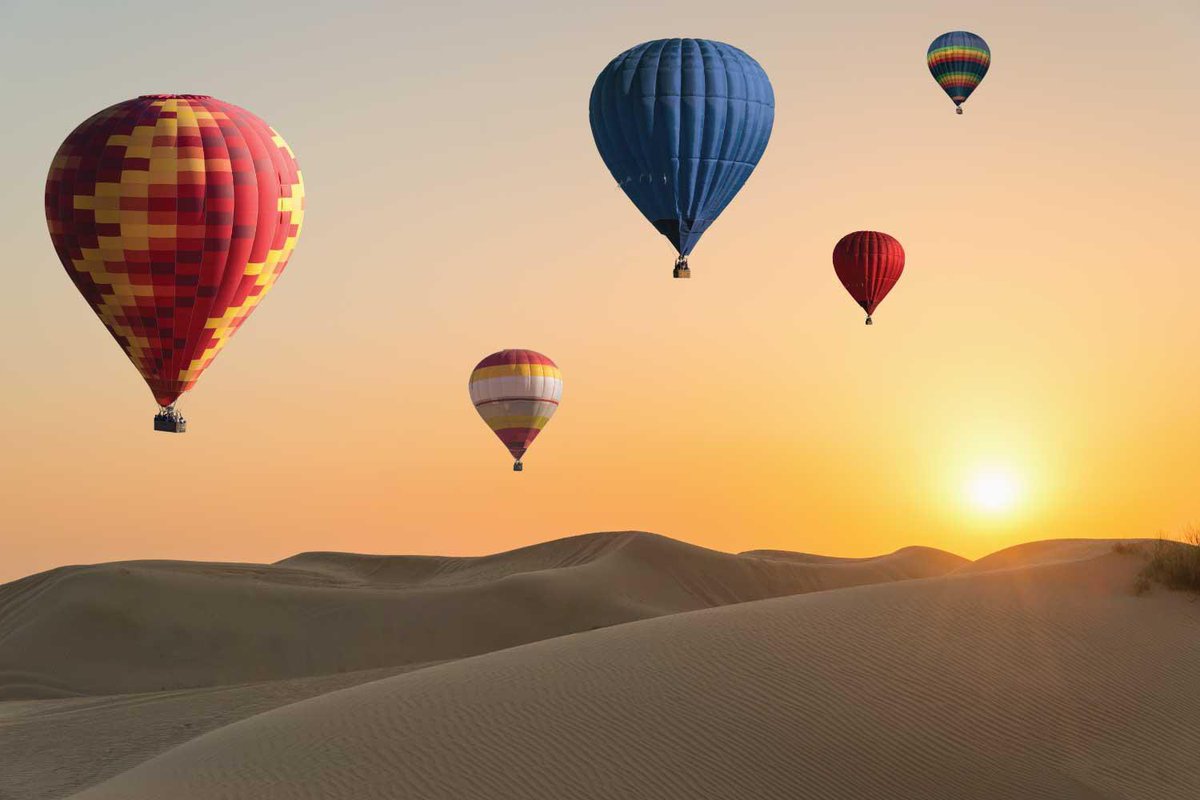 20) Hit Air Balloon UAE (Dubai)Hot air ballooning with Balloon Adventures Dubai is truly unique. Not only do you get to float over the Dubai desert at 4,000ft, but you also get to witness the world's first in-flight falcon show and traverse the desert in museum-quality