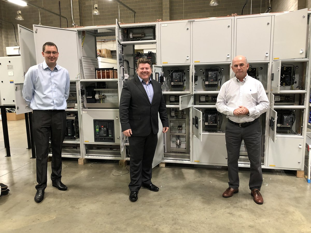 PrismPowerUK's tweet photo. We were pleased to welcome MP for Watford @dean4watford for a factory tour and to show how we manufacture our #switchgear and #powersystems  https://t.co/OPXBsUqa1s https://t.co/WKoDWfU0oF