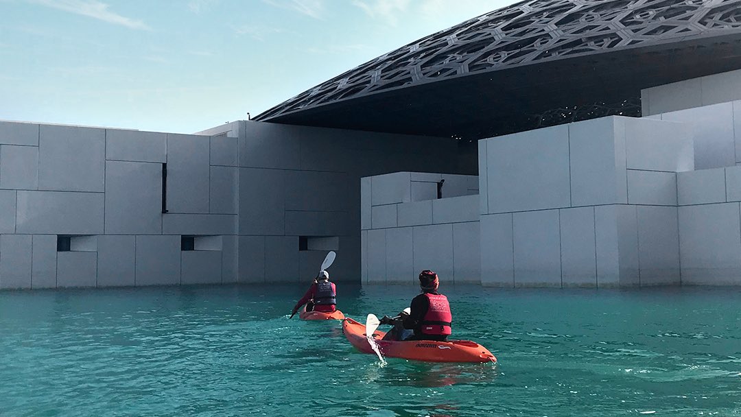 7) Kayaking at the Louvre Abu DhabiThe largest art museum in the Arabian peninsula. And my personal favorite architecture in the UAE (Big Groups)