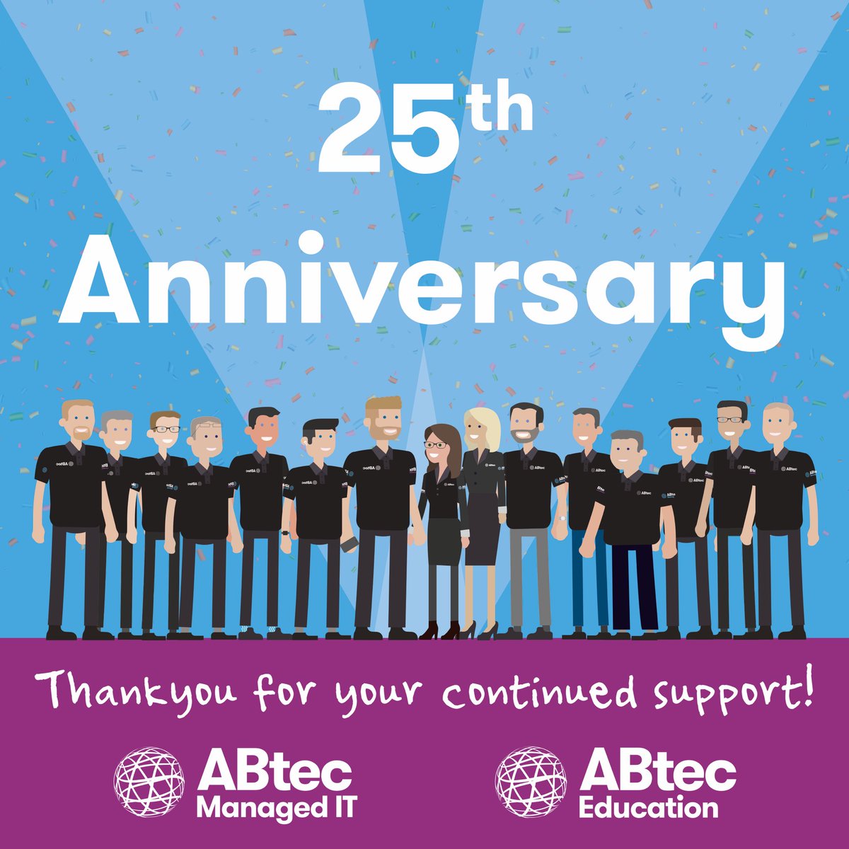 Today ABtec turns 25 years old 🎉

A massive Thank You goes out to all staff past and present and all our wonderful customers that have made the past 25 years such a wonderful, exciting journey. We look forward to supporting you all over the next 25 years and beyond. #25years
