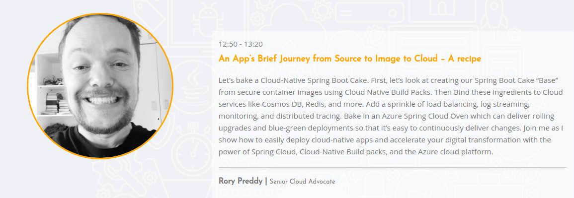 achavanga's tweet image. Nice presentation by @rorypreddy  about Cloud-Native Spring Boot &quot;An App’s Brief Journey from Source to Image to Cloud &quot;  #ICJ2020 #JavaAfrica #MovedByJava @JavaAfrica @Azure