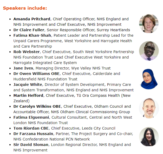 So many brilliant speakers lined up for @TheKingsFund  virtual event, Integrated care systems: where next? More here: kingsfund.org.uk/events/integra… #KFintegratedcare #ICS #integratedcare #STP #PCN #primarycarenetworks #NHSlongtermplan