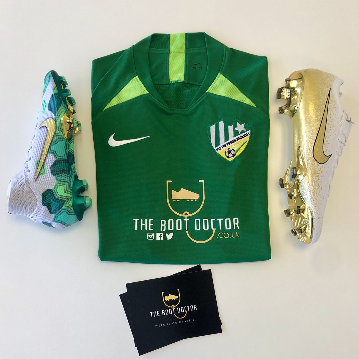 fc_peterborough's tweet photo. Introducing the 2020/21 FC Peterborough Adults Kits 😍 

A massive shoutout to our sponsors @thebootdoctor, @chaiiwala and @ealaundry 💚

More pics to follow 👀 https://t.co/CT64VGlMxj